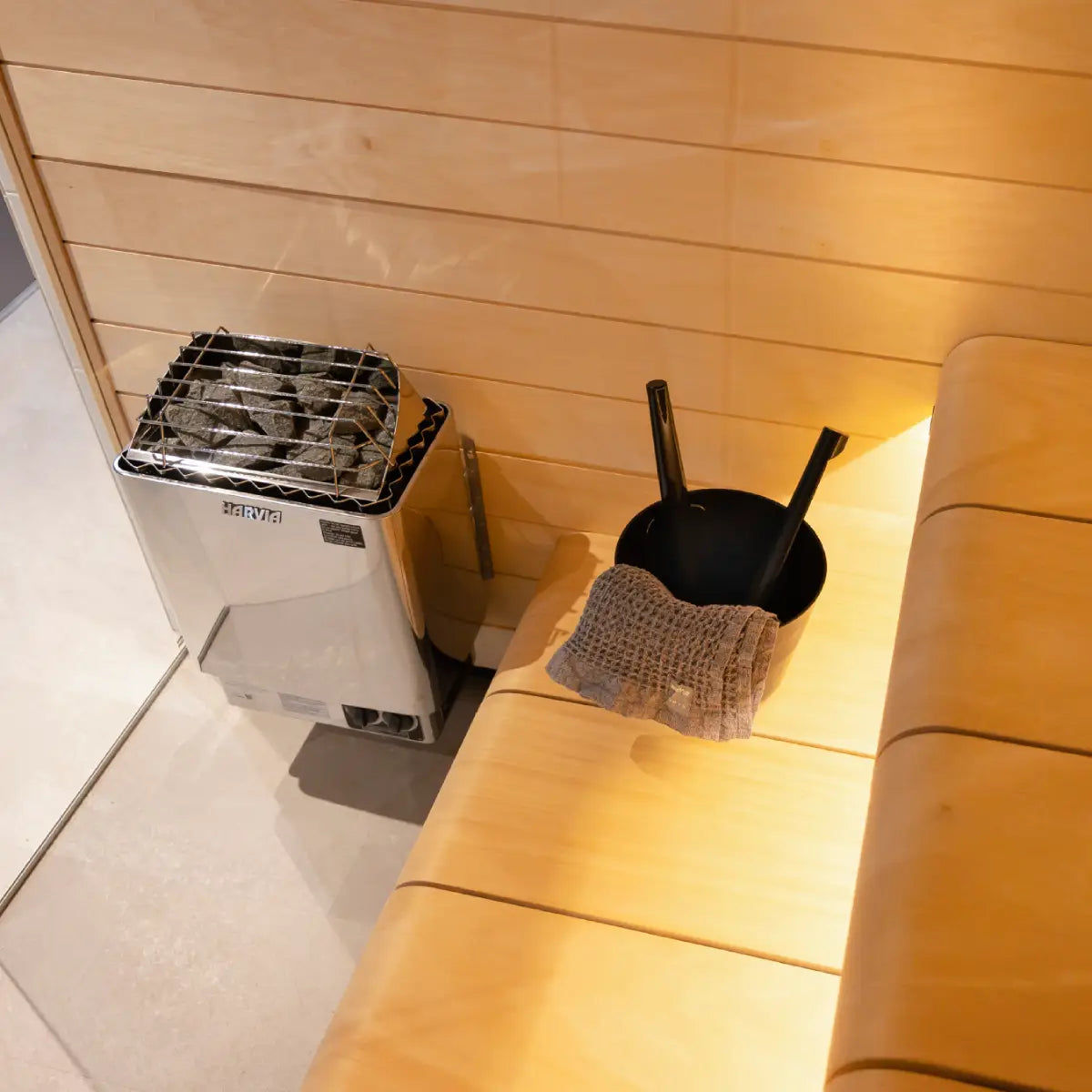 Harvia KIP60B Stainless Steel 6KW Sauna Heater with built-in control