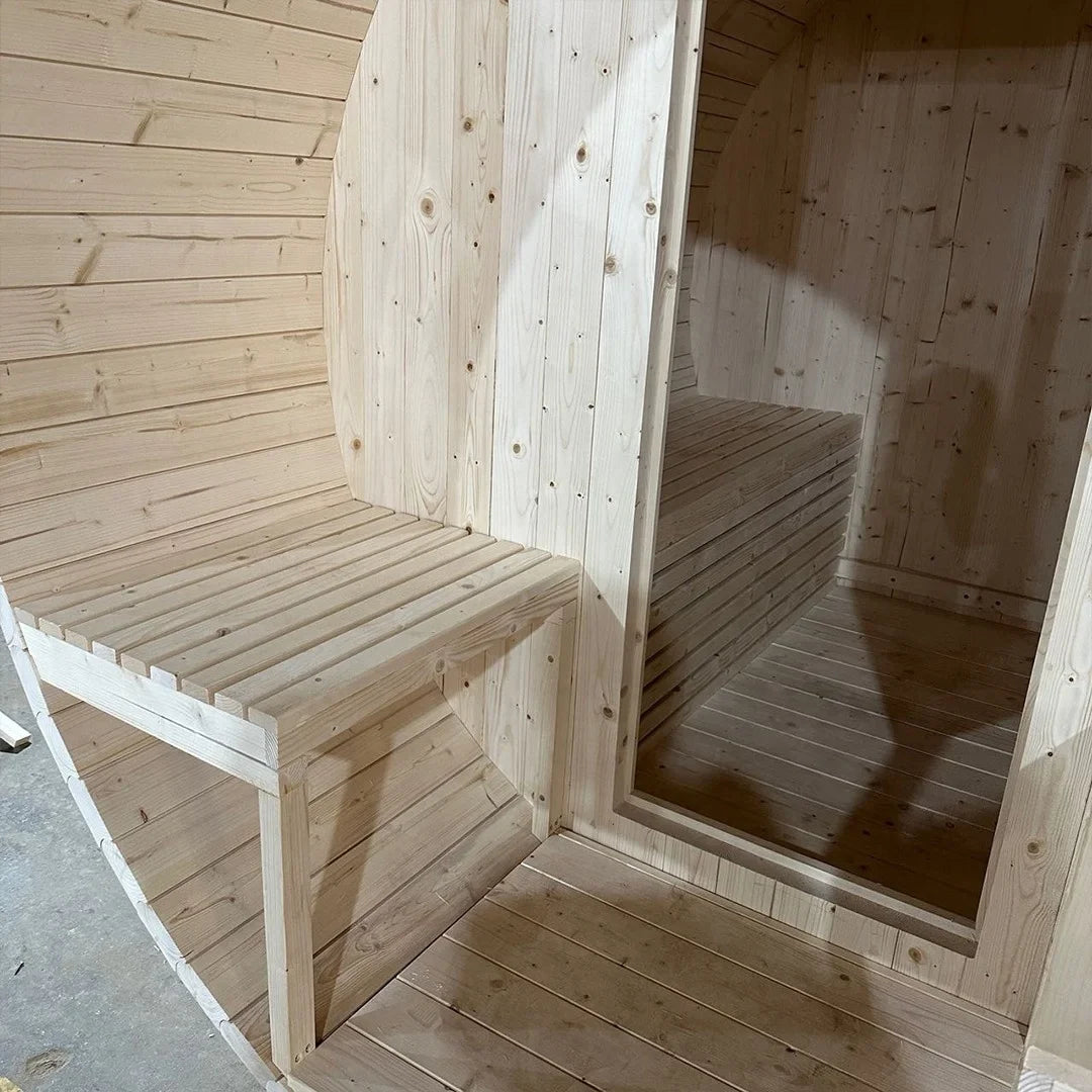 Red Cedar Barrel Sauna — Outdoor Dry Sauna Room for 2-4 People