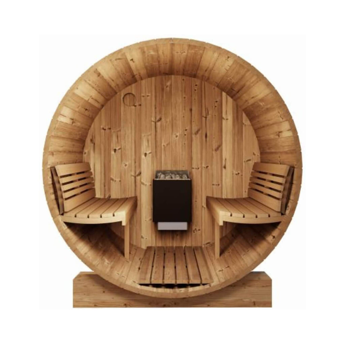 SaunaLife Ergo E8 6-Person Thermo-Spruce Outdoor Barrel Sauna