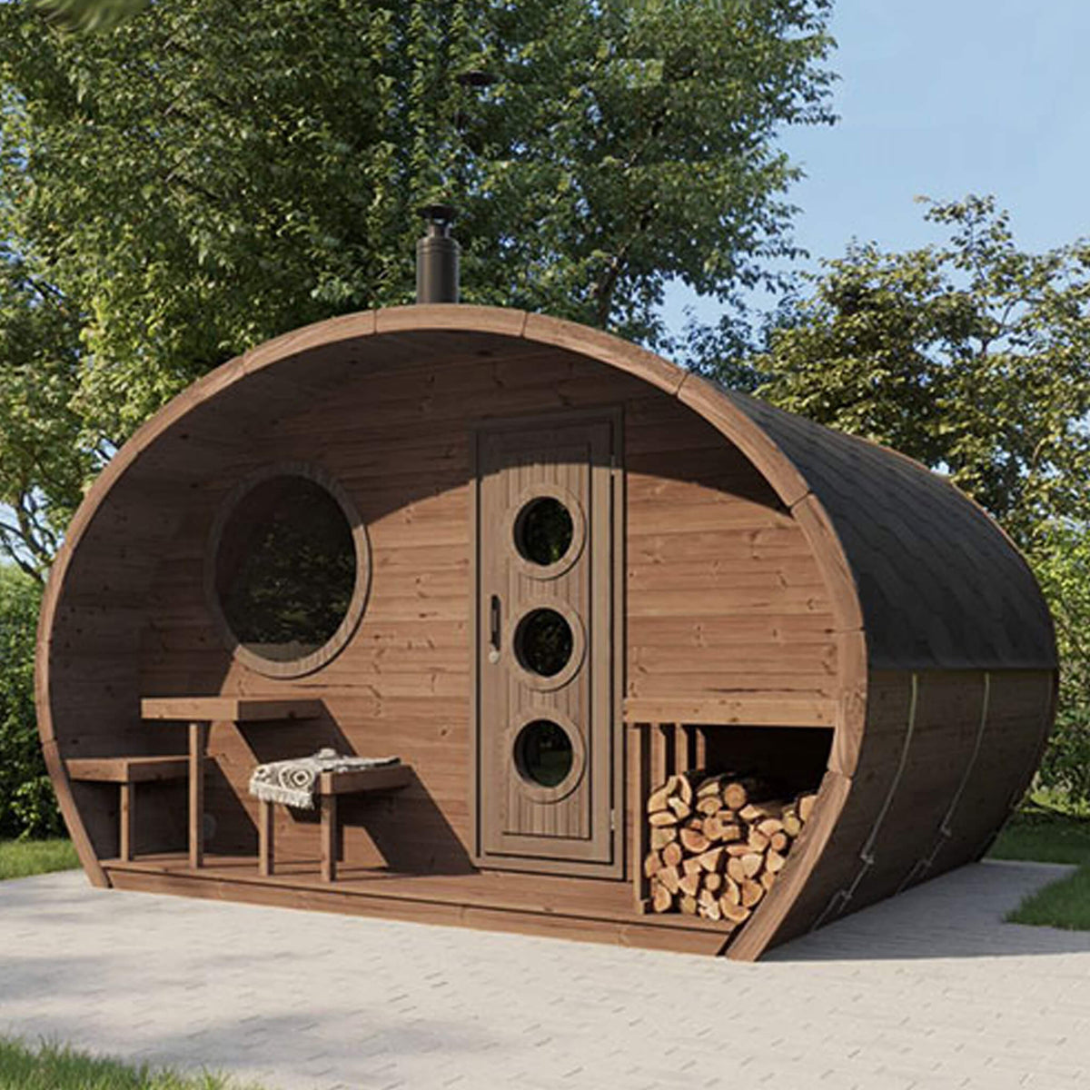 SaunaLife Garden G11 8-Person Outdoor Sauna Kit