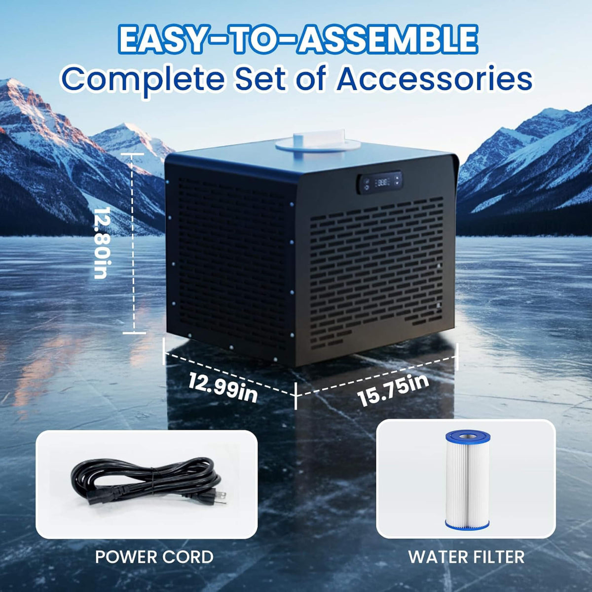 Foldable Cold Plunge Tub with 1/3 HP Smart Chiller