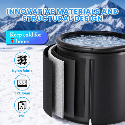 Foldable Cold Plunge Tub with 1/3 HP Smart Chiller