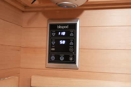 Blisspod Vienna Red 4-5 Person Full-Spectrum Corner Sauna