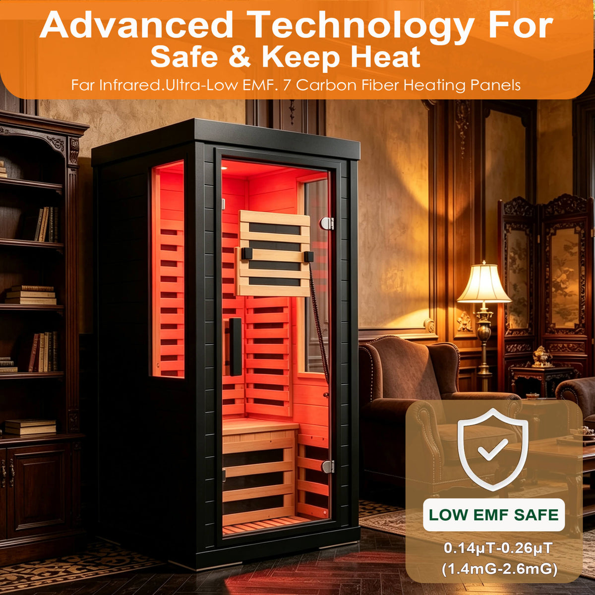 Aurelo 2-Person Indoor Infrared Sauna with Red Light