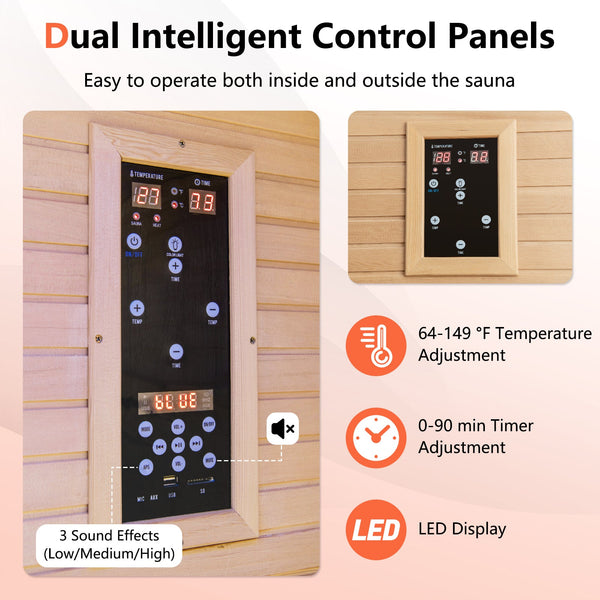 2-Person Far Infrared Sauna with Red Light