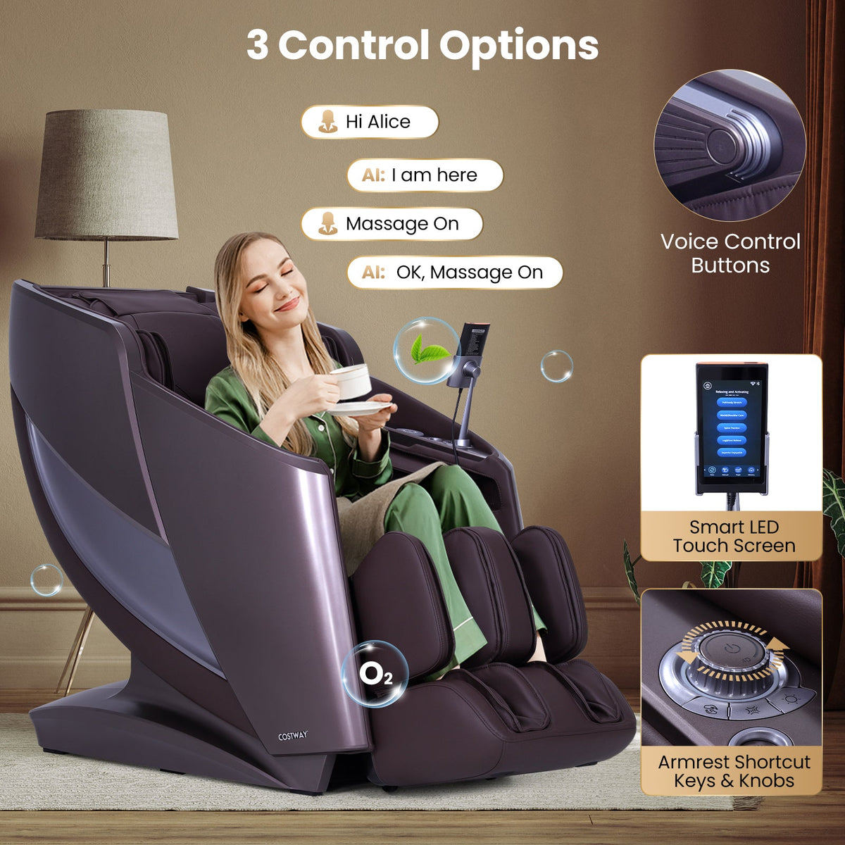 Enjoyment 42 Zero-Gravity Massage Recliner with Foot Rollers