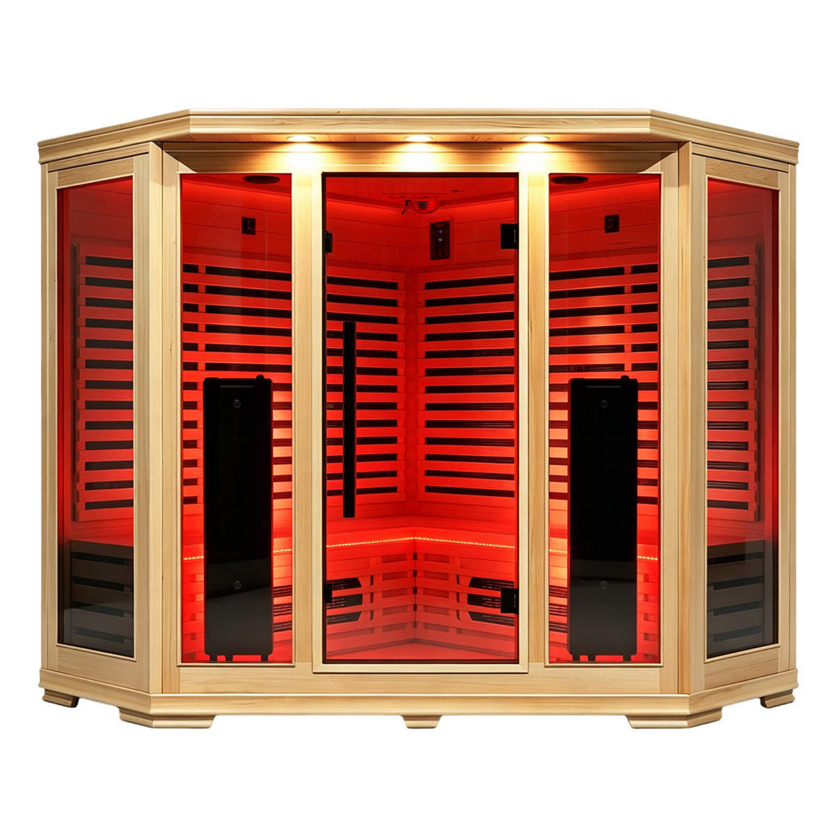 Blisspod Vienna Red 4-5 Person Full-Spectrum Corner Sauna