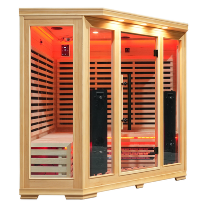 Blisspod Vienna Red 4-5 Person Full-Spectrum Corner Sauna
