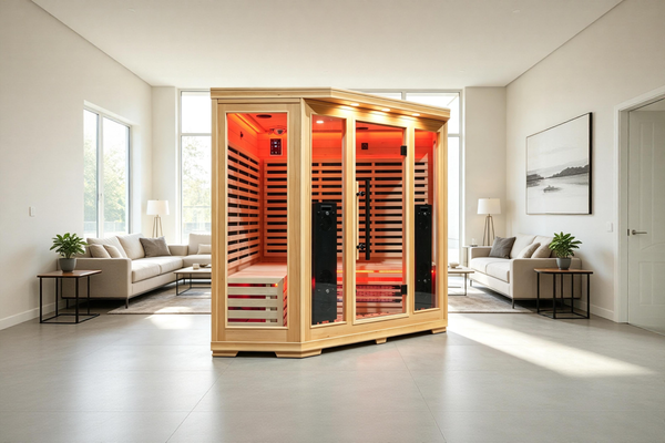 Blisspod Vienna Red 4-5 Person Full-Spectrum Corner Sauna