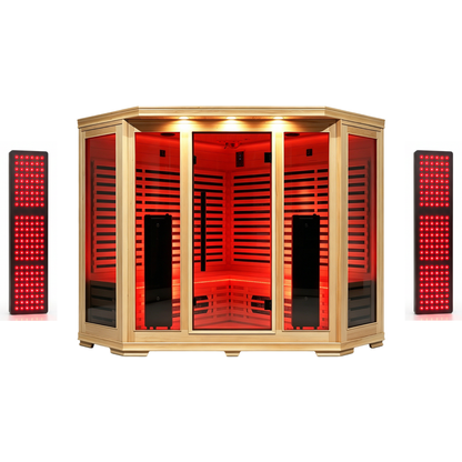 Blisspod Vienna Red 4-5 Person Full-Spectrum Corner Sauna