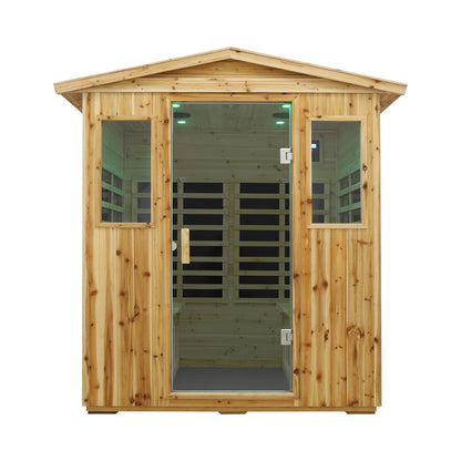Deluxe 4-Person Outdoor Infrared Hemlock Sauna