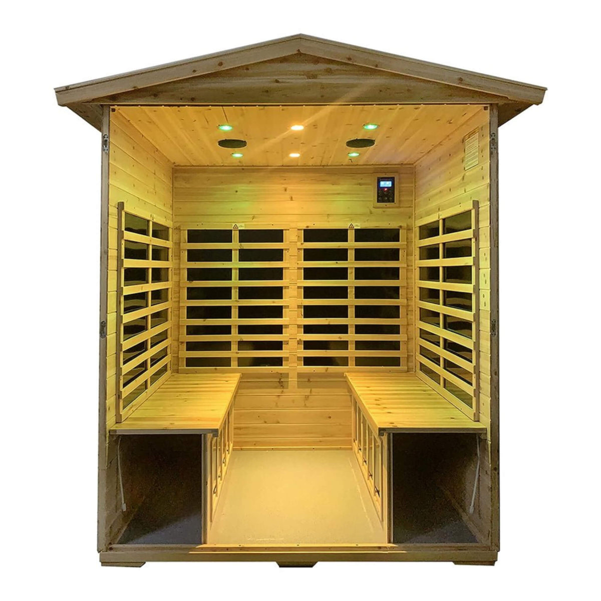 Deluxe 4-Person Outdoor Infrared Hemlock Sauna
