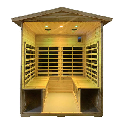 Deluxe 4-Person Outdoor Infrared Hemlock Sauna