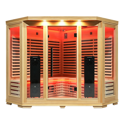 Blisspod Vienna Red 4-5 Person Full-Spectrum Corner Sauna