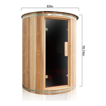 Barcelona 4-Person Cedar Vertical Barrel Sauna with 6 kW Heater