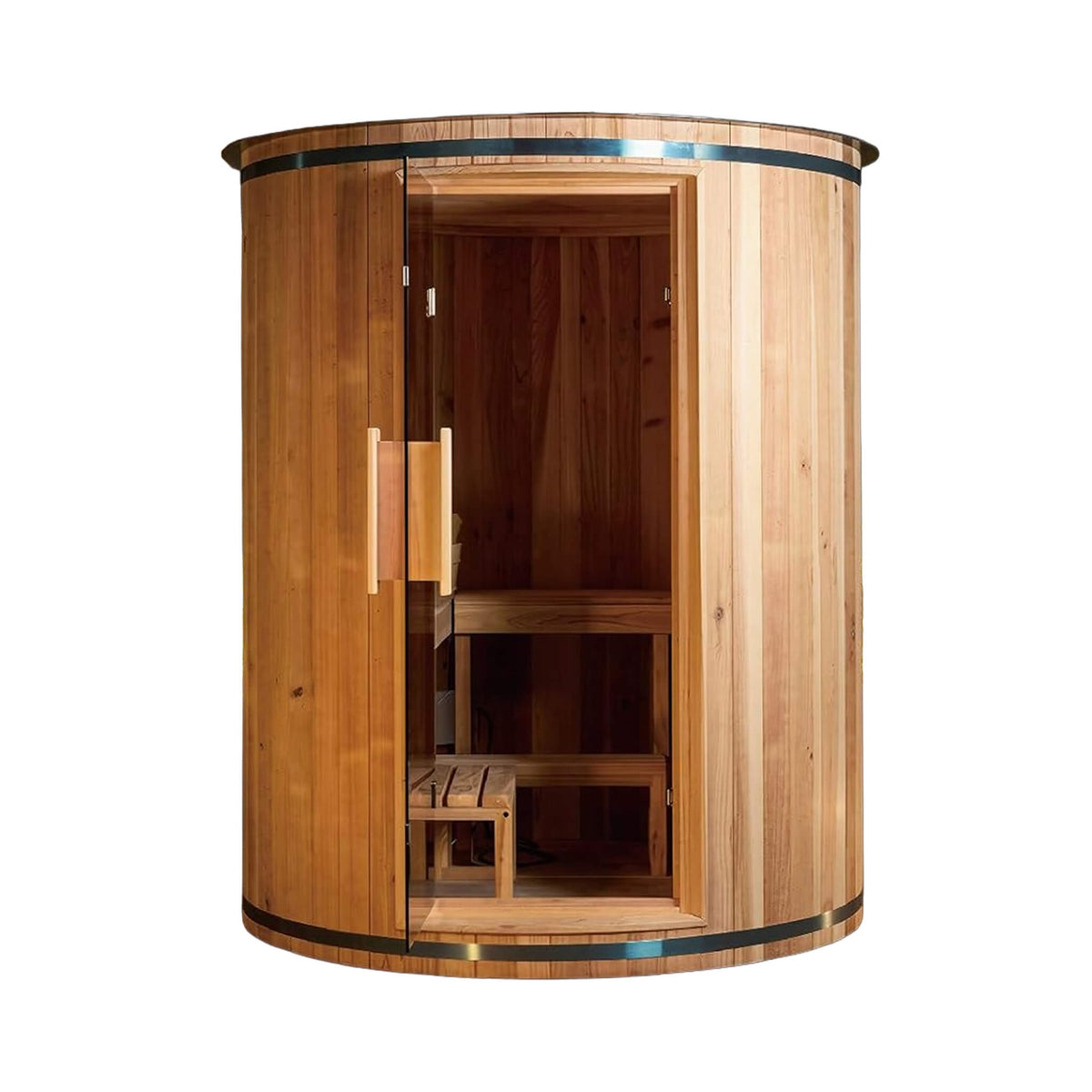 Barcelona 4-Person Cedar Vertical Barrel Sauna with 6 kW Heater