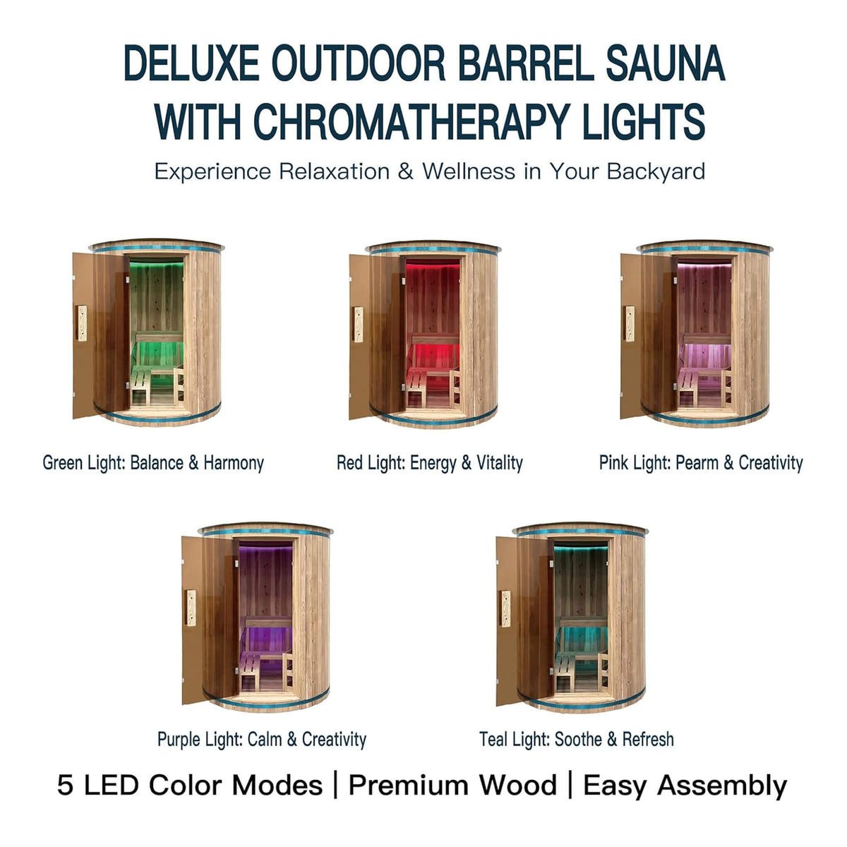 Barcelona 4-Person Cedar Vertical Barrel Sauna with 6 kW Heater