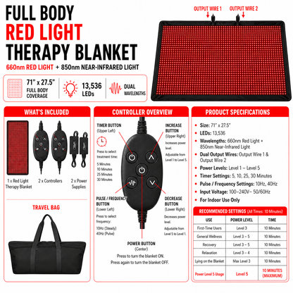 Red Light Pro Full-Body Red Light Blanket, 13,536 LEDs