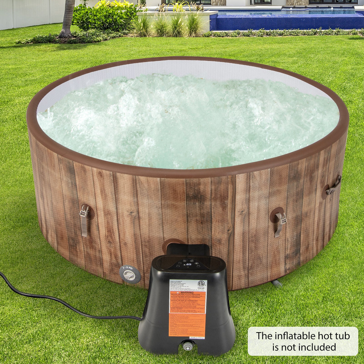 Costway 1350W Electric Heater Pump for Inflatable Hot Tubs, Black
