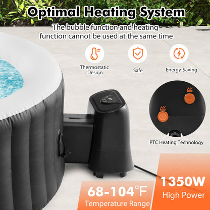 Costway 1350W Electric Heater Pump for Inflatable Hot Tubs, Black