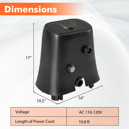 Costway 1350W Electric Heater Pump for Inflatable Hot Tubs, Black