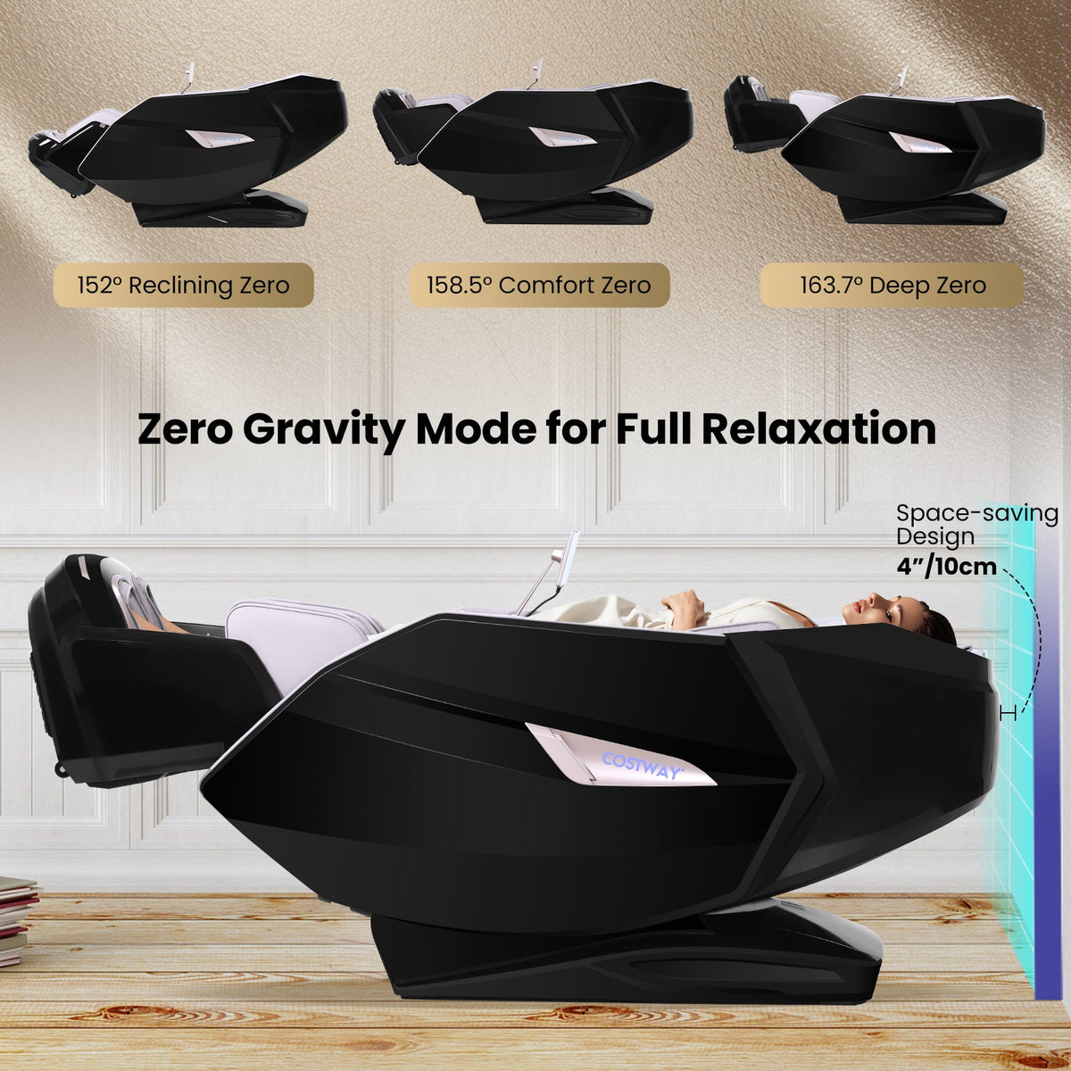 Kenzo 41 7D Zero-Gravity Massage Chair with Dual Rollers