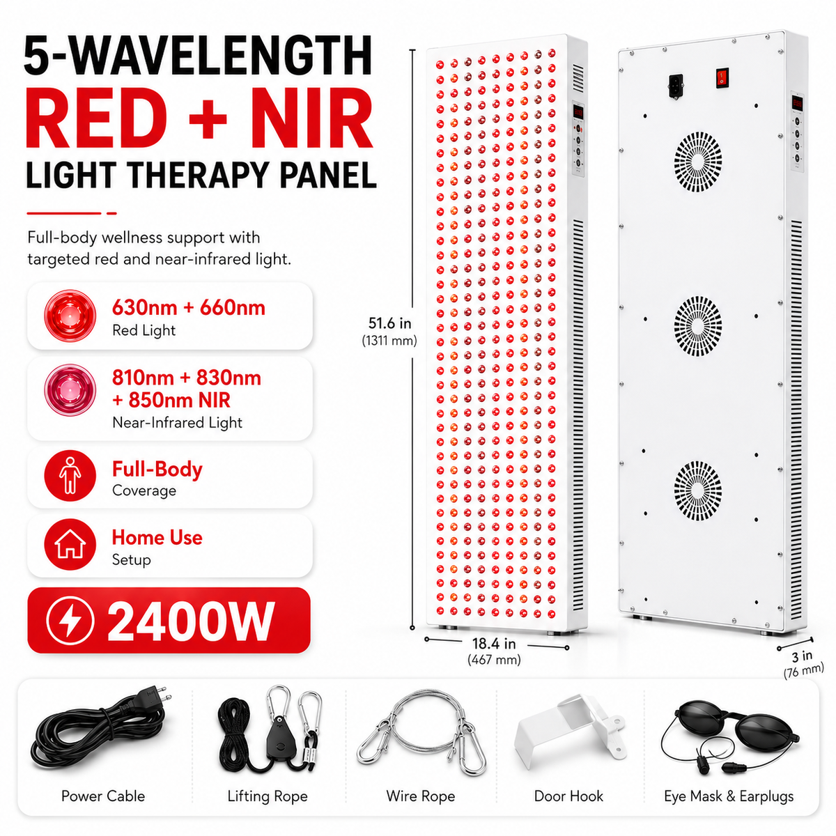 iReliev Full-Body Red and Near-Infrared Panel, 2400W