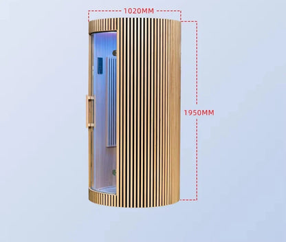 1-Person Solid Wood Dome Sauna with Digital Control Panel