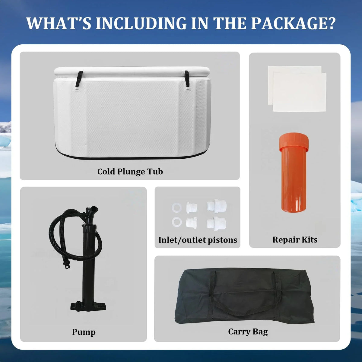 Pro Elite 90 cm Inflatable Ice Bath Pod with Insulated Lid