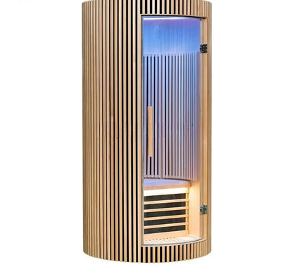 1-Person Solid Wood Dome Sauna with Digital Control Panel