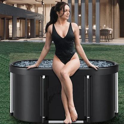 Portable Foldable Ice Bath Tub with Insulated Cover