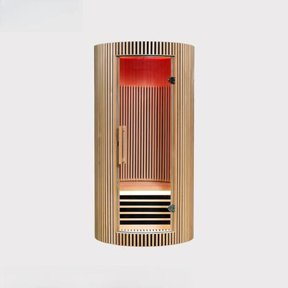 1-Person Solid Wood Dome Sauna with Digital Control Panel