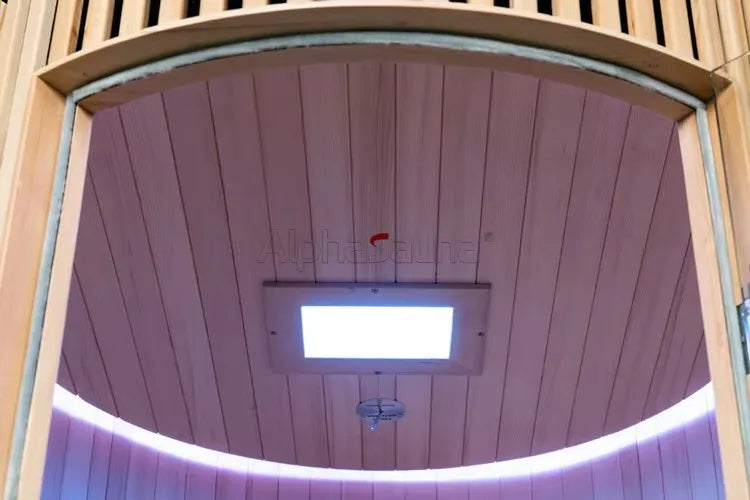 1-Person Solid Wood Dome Sauna with Digital Control Panel