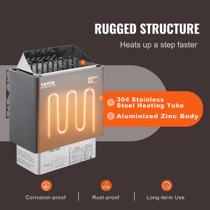 Succebuy Electric Sauna Heater, 3–9 kW, 220V