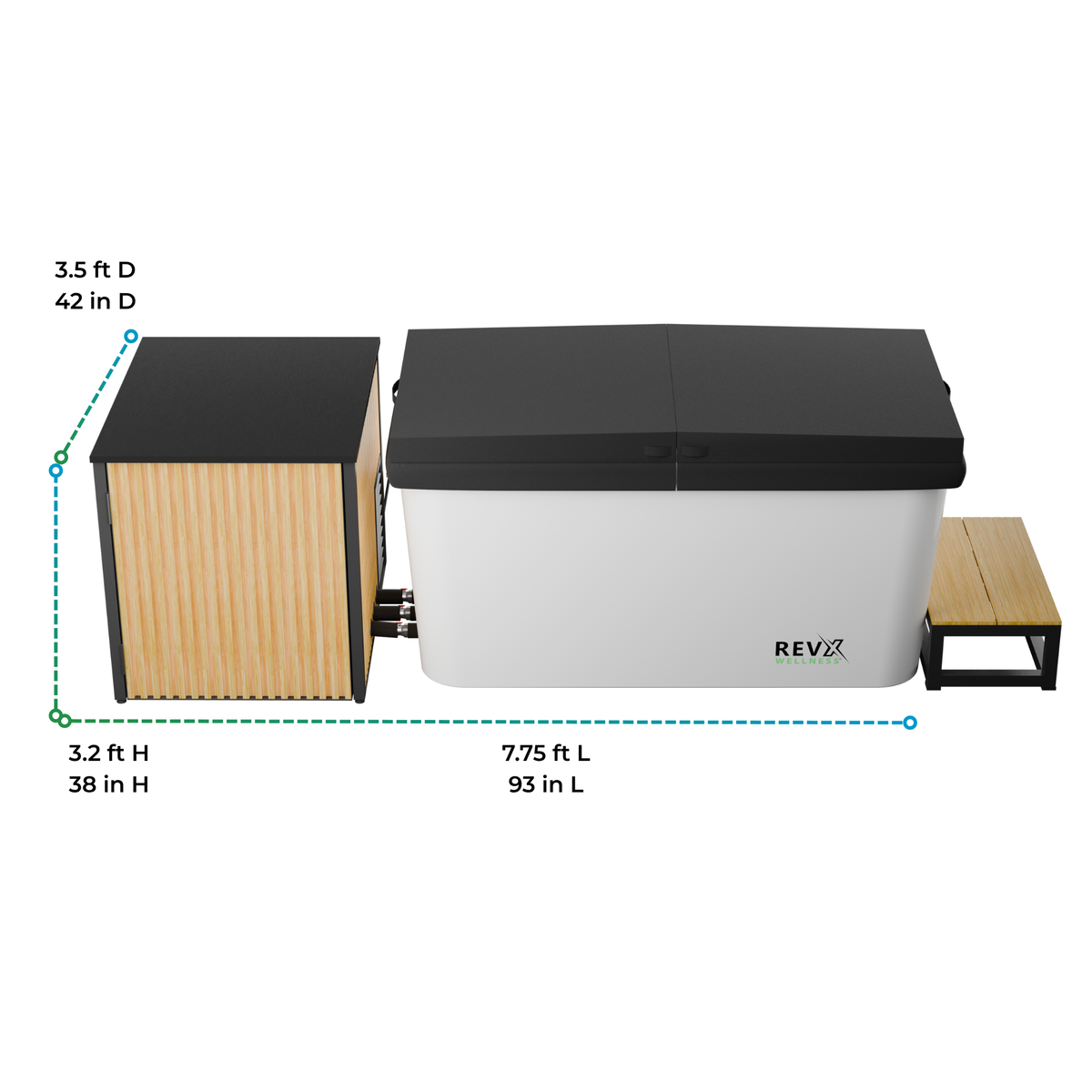 RevX Acrylic X Tub Cold Plunge with LUX Chiller and Filtration