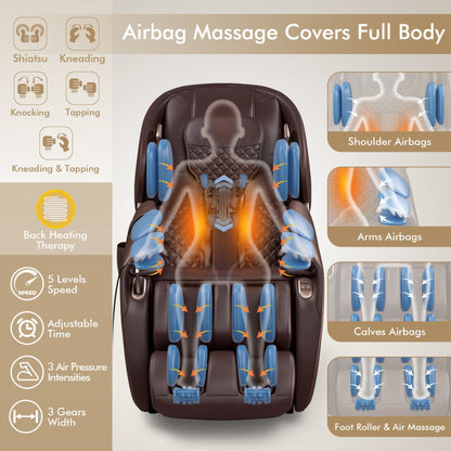 Zero Gravity Full Body Massage Chair with SL Track and Yoga Stretching