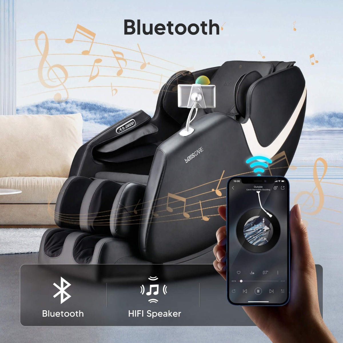 Bosscare Zero-Gravity Shiatsu Massage Chair with Voice Control