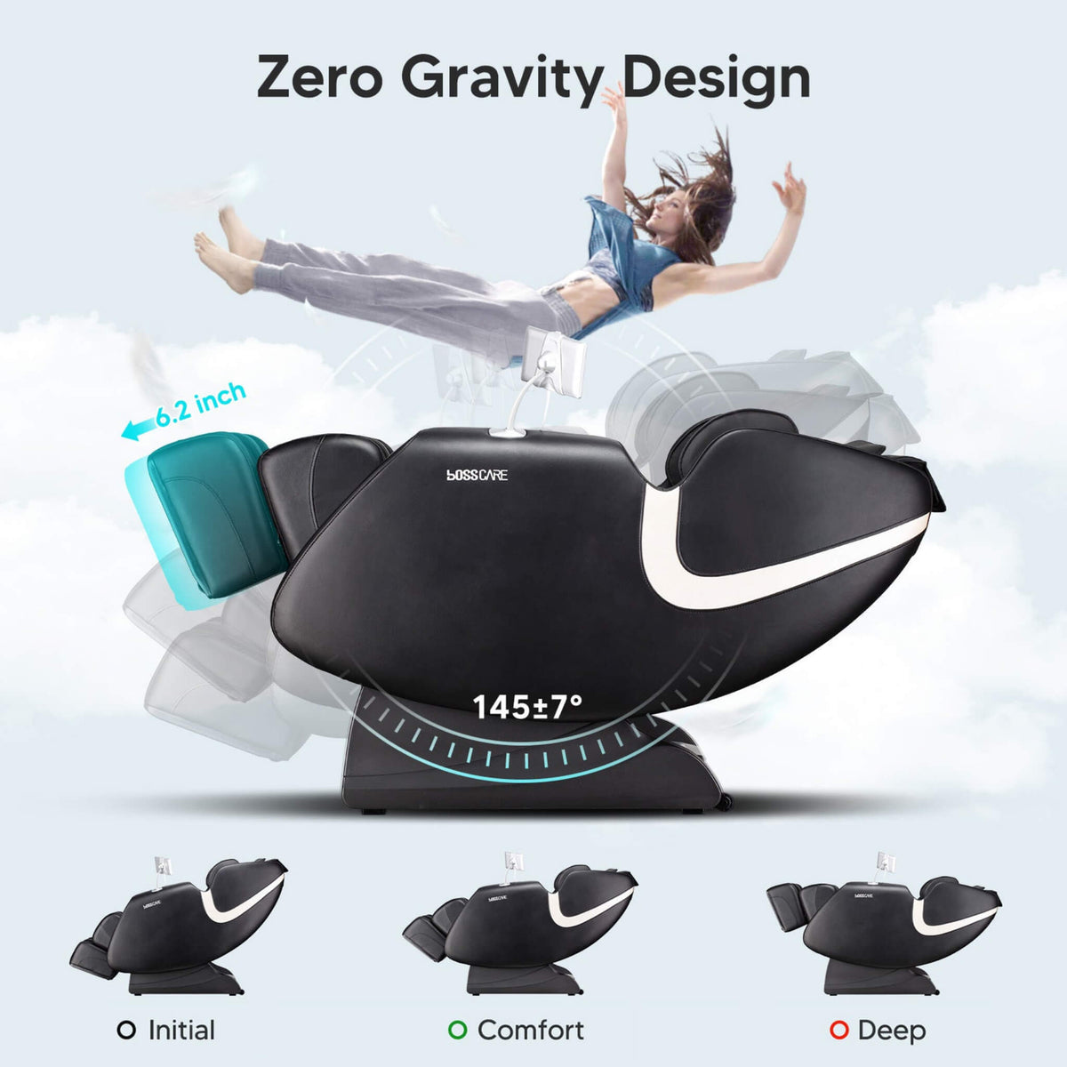 Bosscare Zero-Gravity Shiatsu Massage Chair with Voice Control