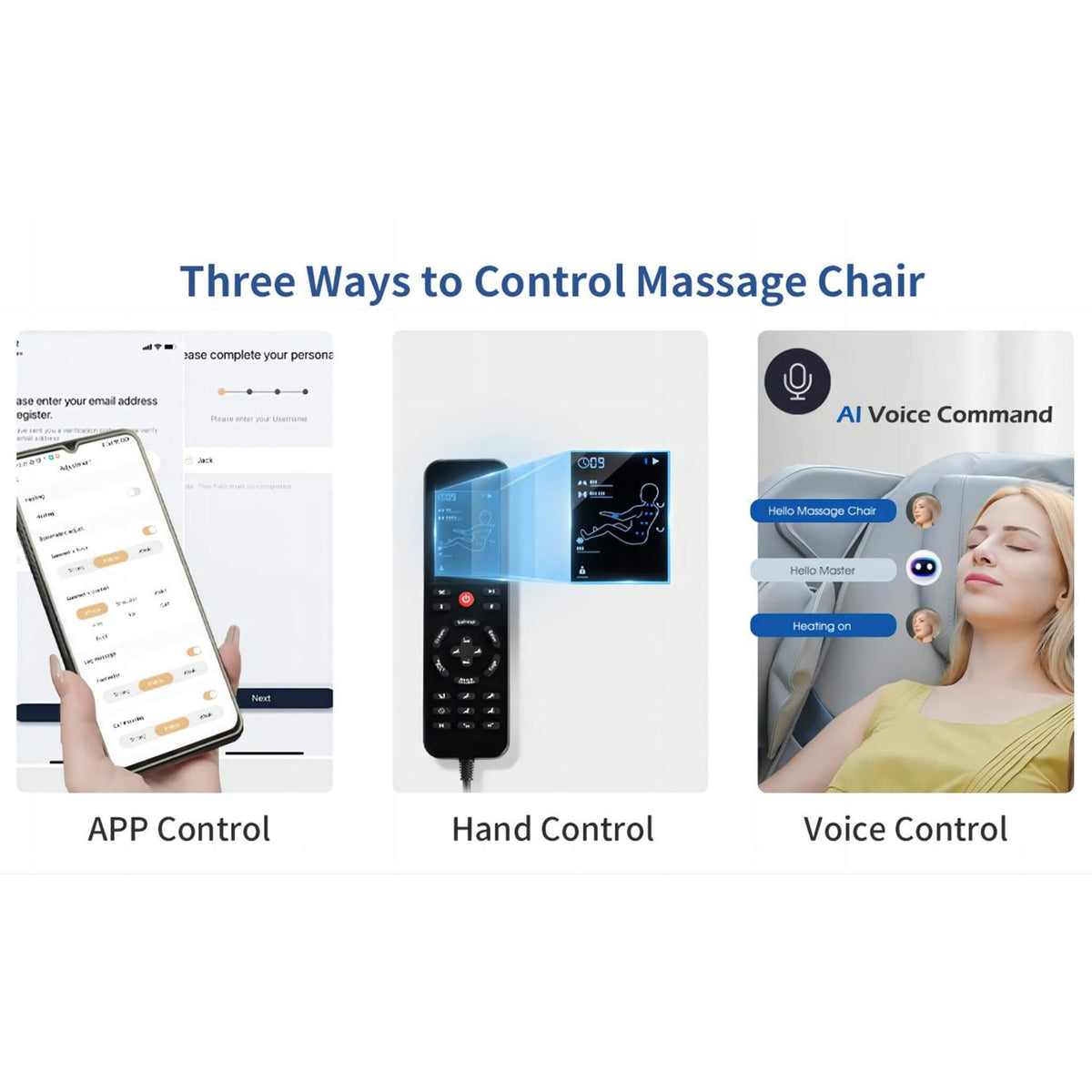 Bosscare Premium Zero-Gravity Massage Chair with Voice Control, Gray