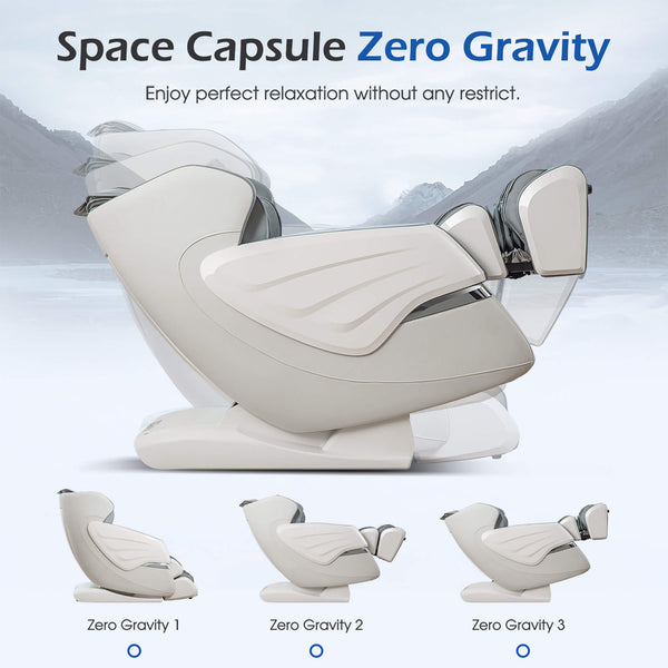 Bosscare Premium Zero-Gravity Massage Chair with Voice Control, Gray