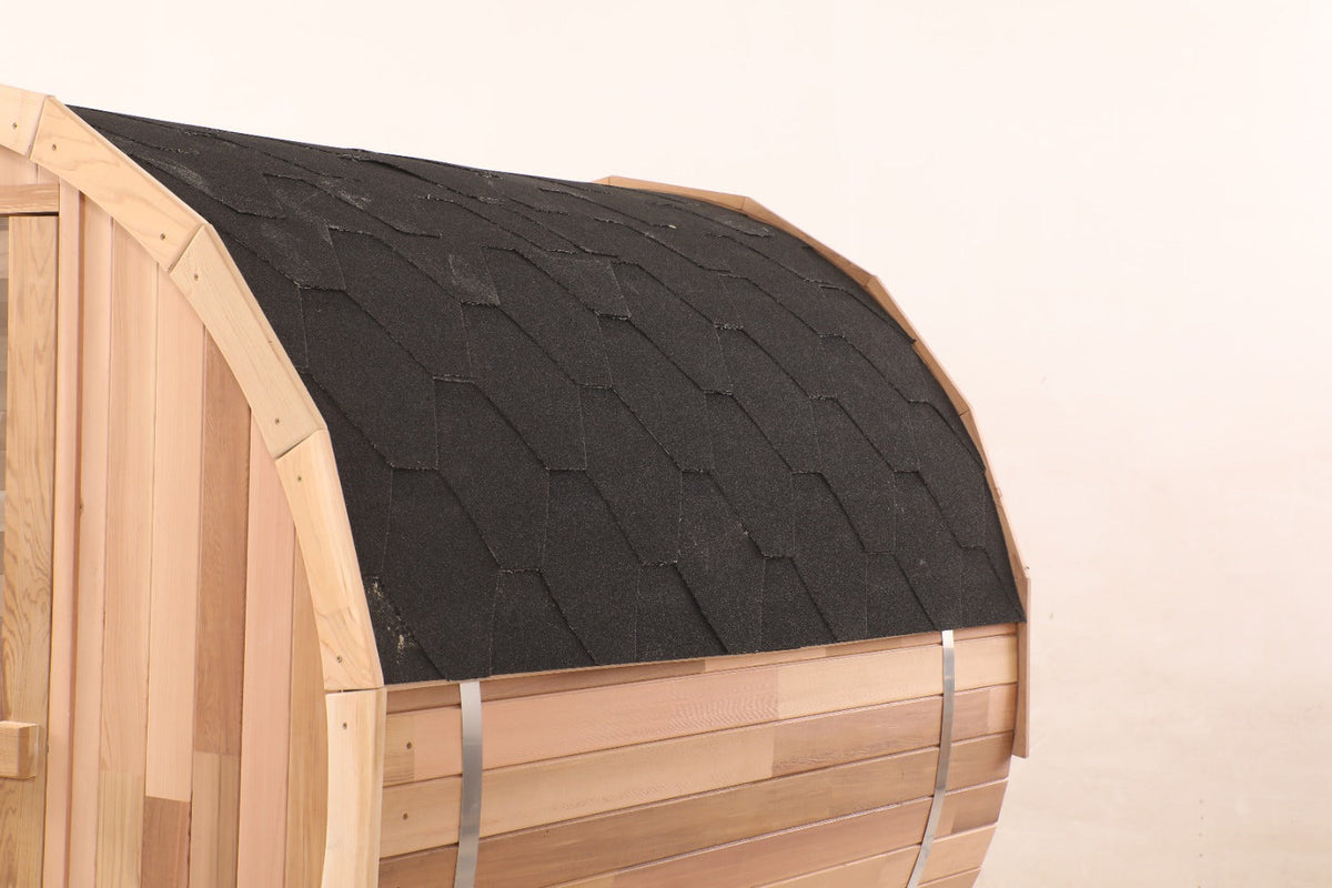 Blisspod Prague Red Cedar Outdoor Barrel Sauna with Glass Back