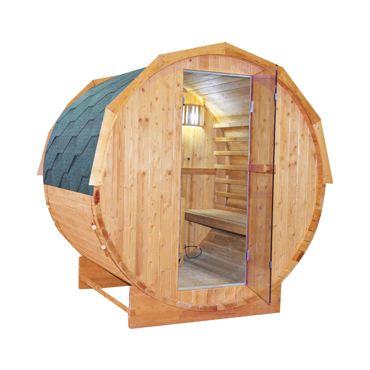 Ignite White Oak Outdoor Barrel Sauna with 4.5 kW Heater