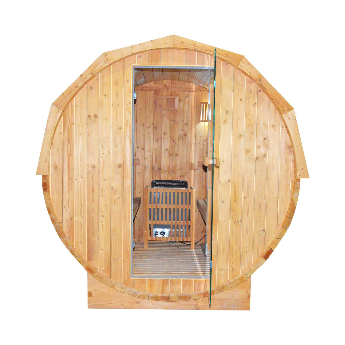 Ignite White Oak Outdoor Barrel Sauna with 4.5 kW Heater