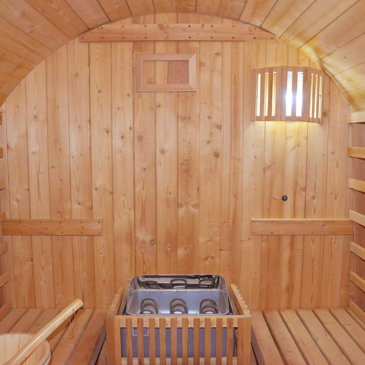 Ignite White Oak Outdoor Barrel Sauna with 4.5 kW Heater