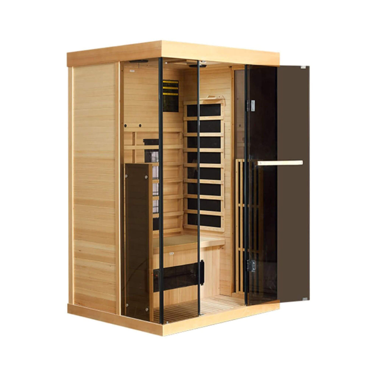 Valen 2-Person Far Infrared Sauna with Panoramic Glass, 2000W