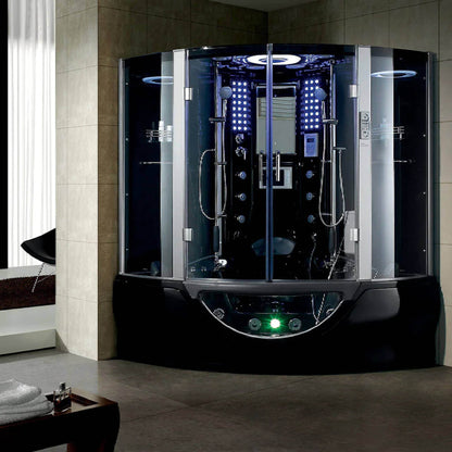 Maya Bath Valencia Steam Shower and Massage Tub with TV