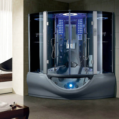 Maya Bath Valencia Steam Shower and Massage Tub with TV