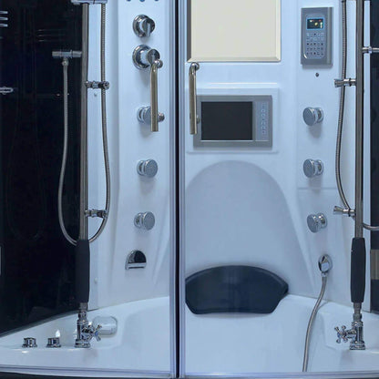 Maya Bath Valencia Steam Shower and Massage Tub with TV