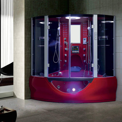 Maya Bath Valencia Steam Shower and Massage Tub with TV