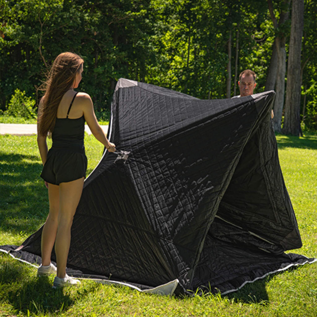 Portable 4-Person Insulated Sauna Tent with Gas Heater (No Floor)